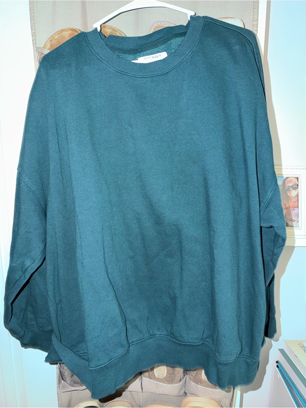 Old Navy Dark Teal Oversized Crewneck Sweatshirt